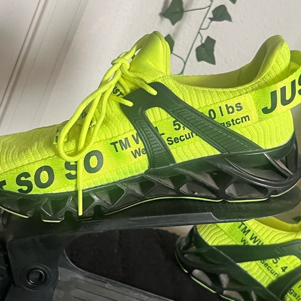 Neon Green Athletic Sneakers-  Wonesion size eu38